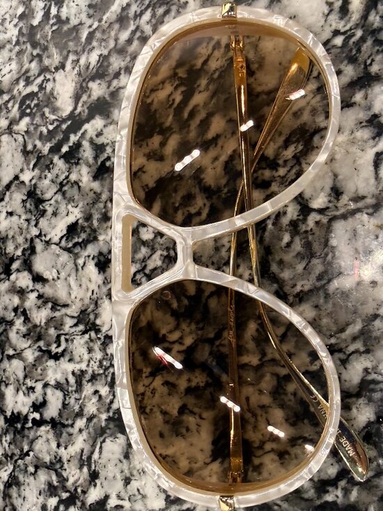 Free People Accessories - Free People Aviator Sunglasses Cream Pearl Frames Gold Temples Brown Lens
